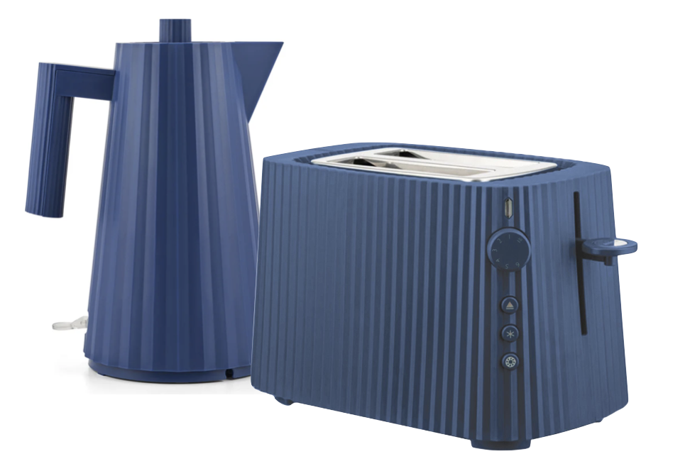 Alessi Plissé  Bundle Elektrischer Wasserkocher und Toaster blau