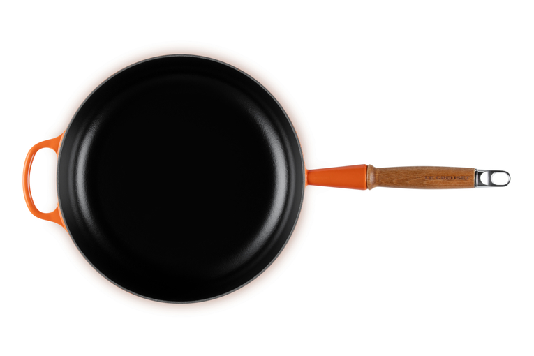 Le Creuset Sautepfanne mit Holzgriff 28 cm ofenrot