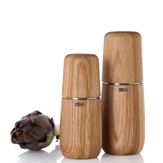 AdHoc Pfeffer-oder Salzmühle Yono Naturholz Eiche hell 18cm