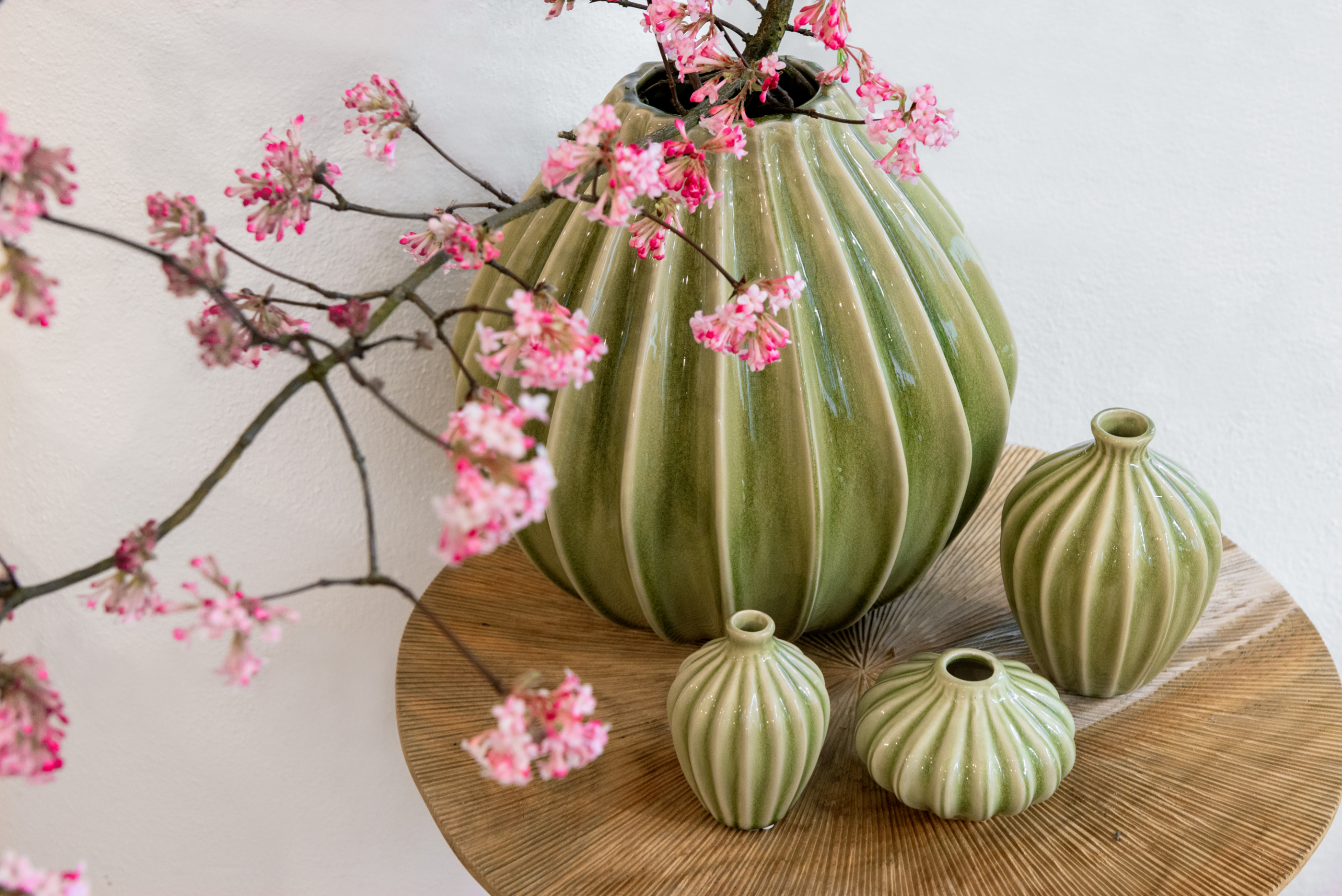Broste Copenhagen Wide Vase dry sage L 30cm