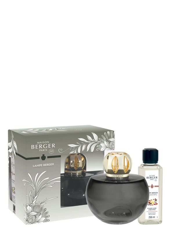 Maison Berger Paris Set Lampe Berger Holly Moosgrau & Duft Pudriger Amber