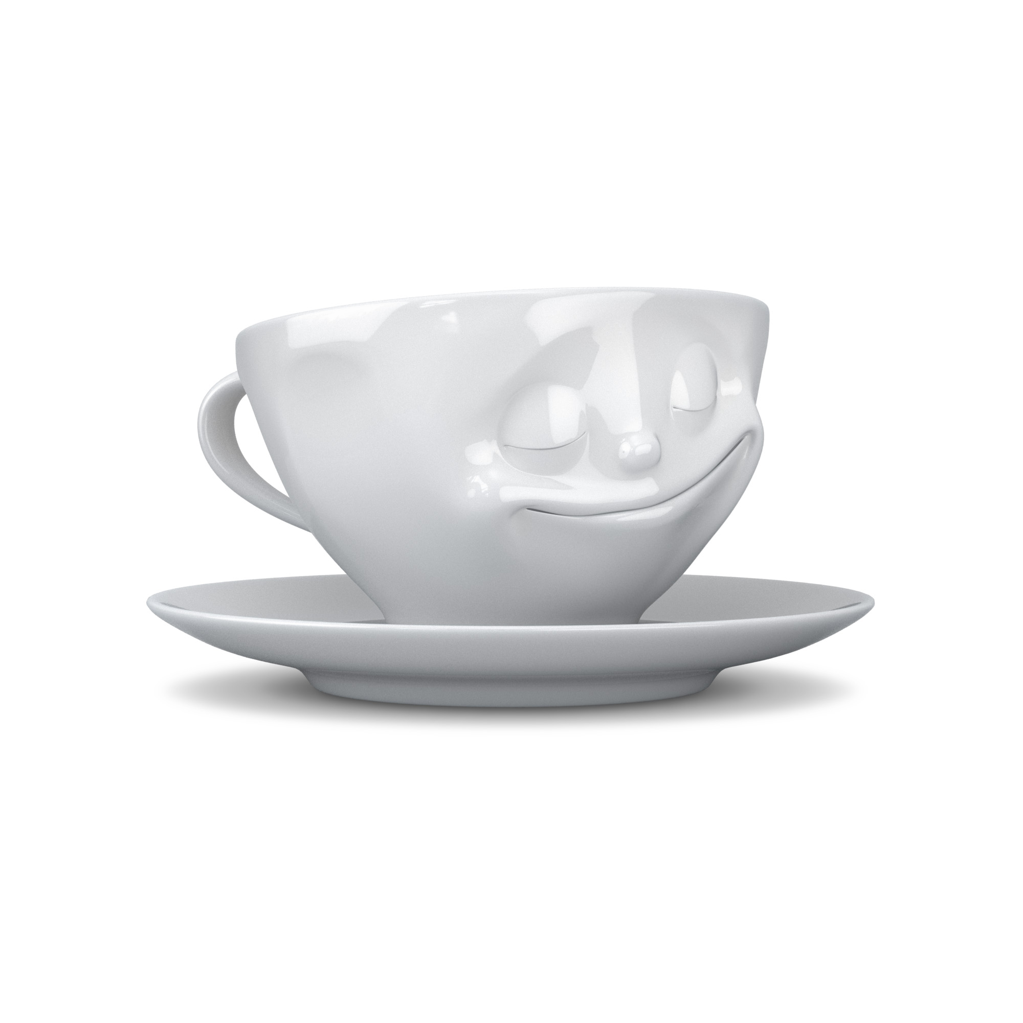 fiftyeight Kaffeetasse Glücklich weiß