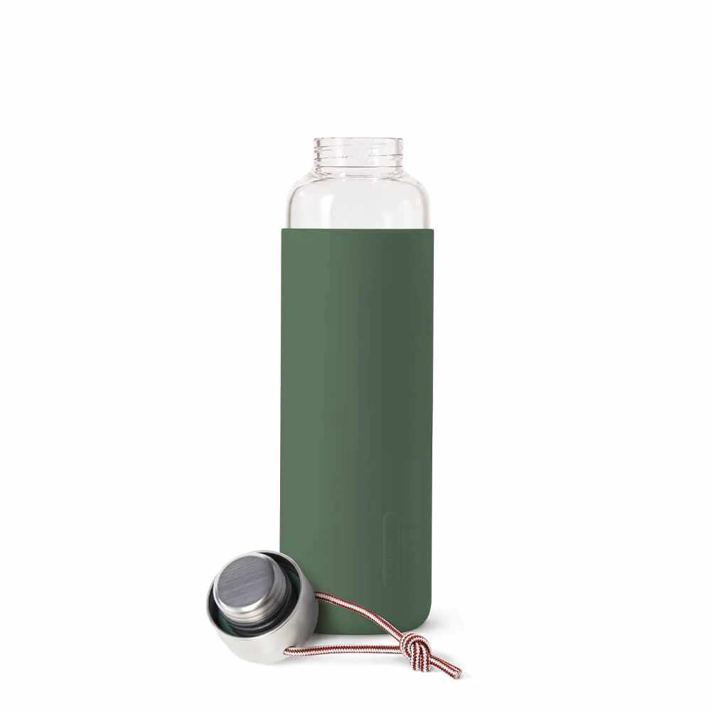 Black and Blum Glas-Wasserflasche Olive 600ml