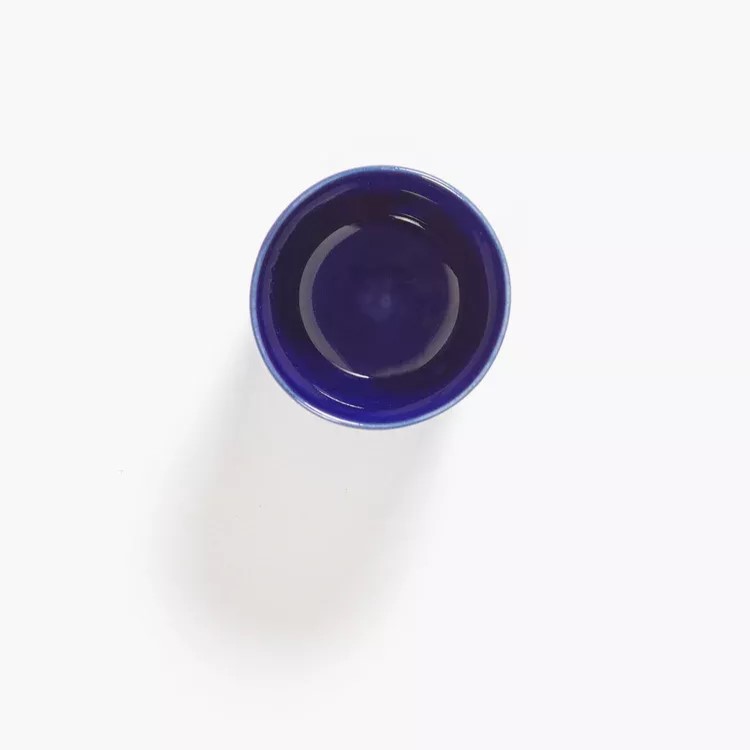 Serax Espressotasse 15cl dunkelblau mit weißen Streifen Feast von Ottolenghi