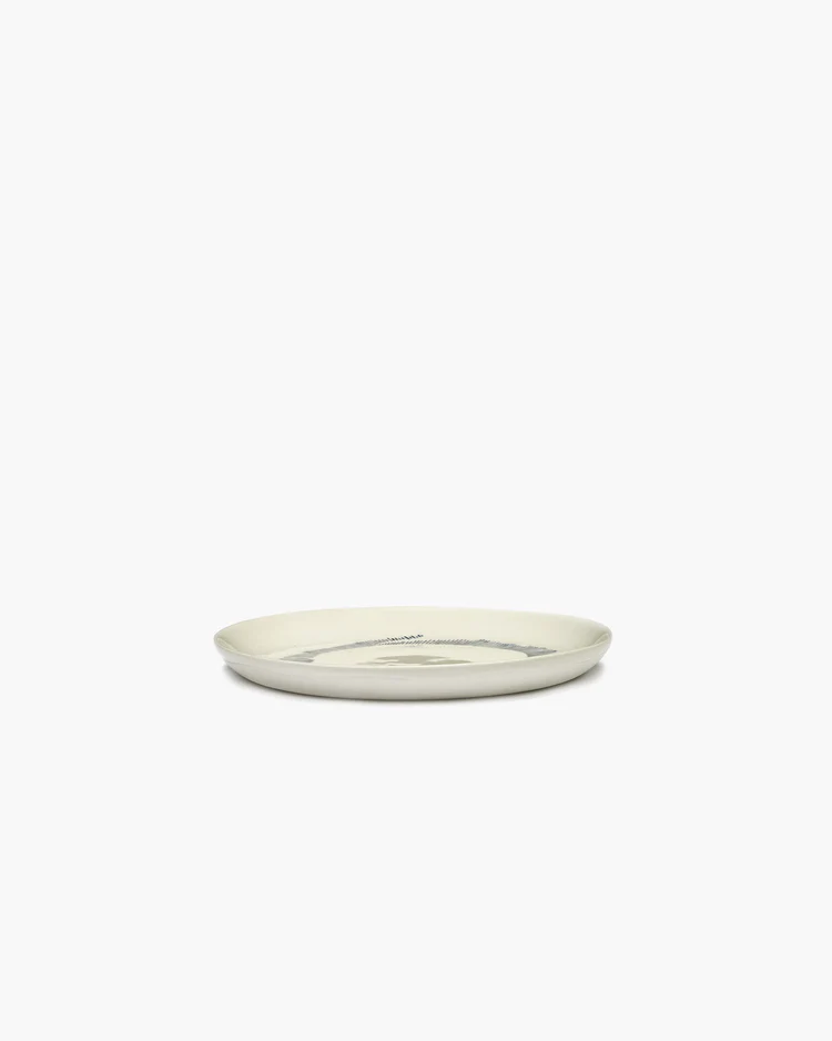 Serax Teller weiß mit blauen Streifen Feast von Ottolenghi 19cm