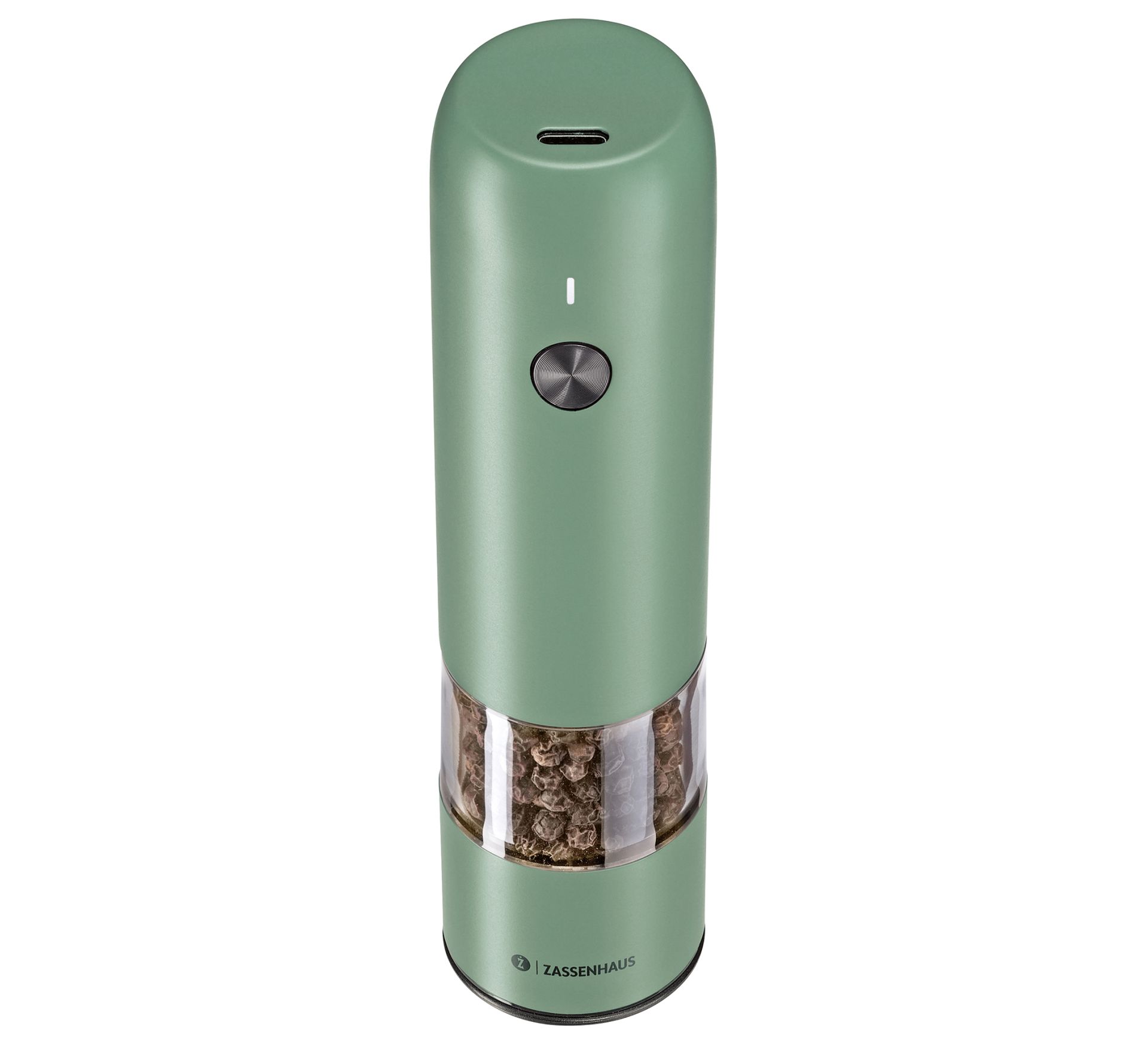 Zassenhaus Pfeffermühle Köln USB elektrisch grün 14cm