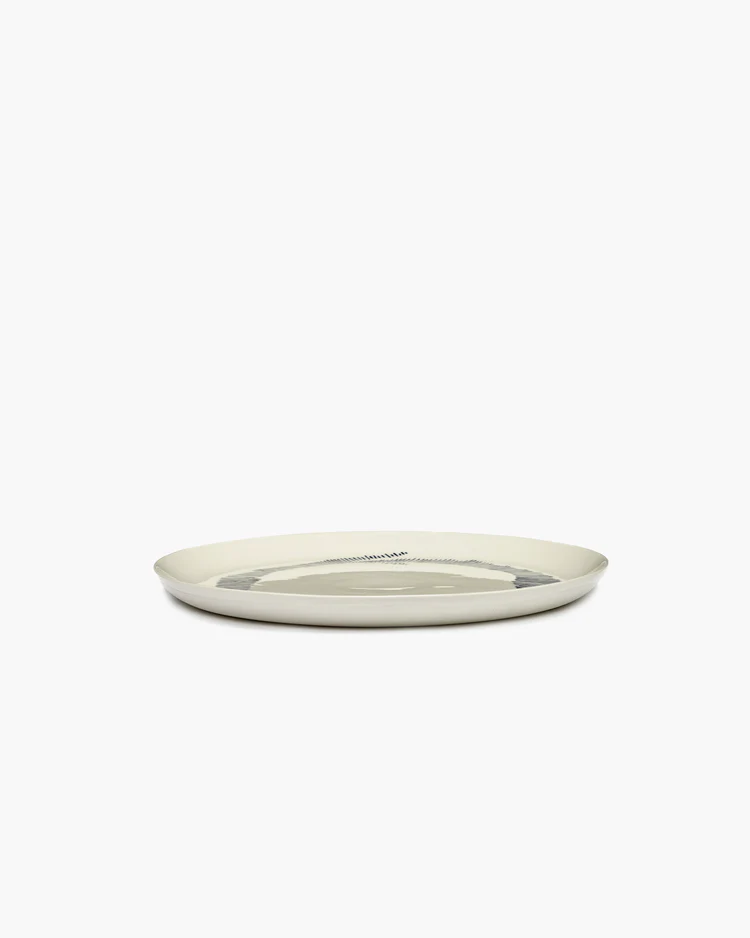 Serax Teller weiß mit blauen Streifen Feast von Ottolenghi 26.5cm