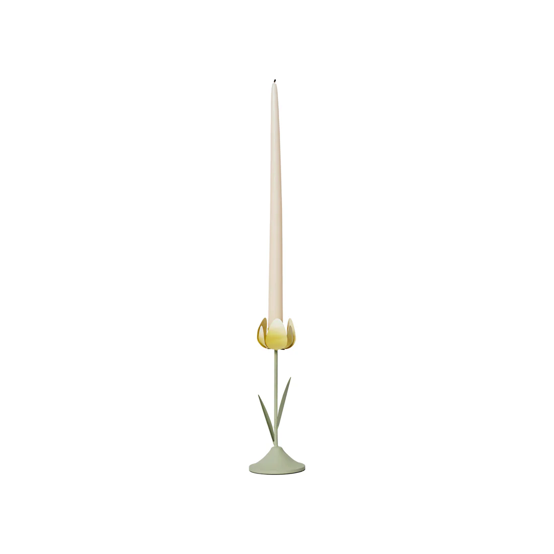 Broste Copenhagen Tulip Leuchter Yellow/Sage Green 22cm