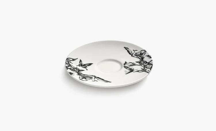 Serax Untertasse magische Blüte weiß schwarz 9.8cm