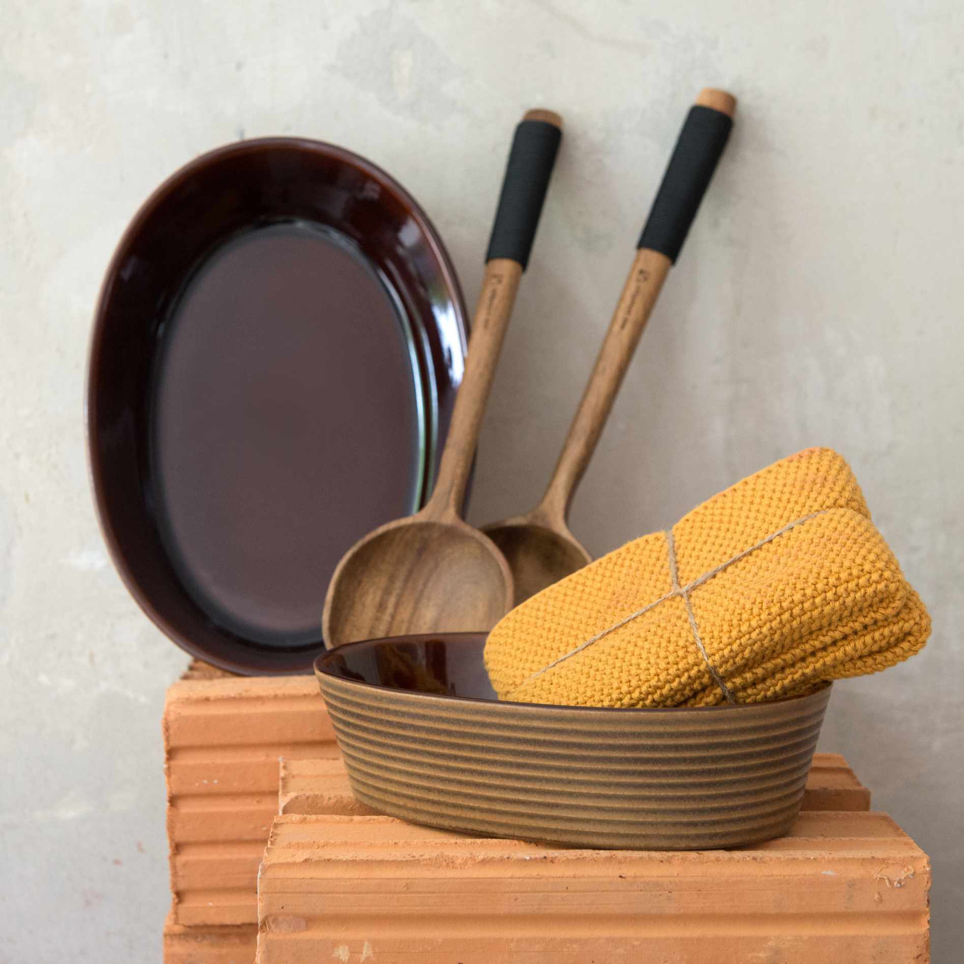 ASA Kitchenart Auflaufform braun oval 25cm