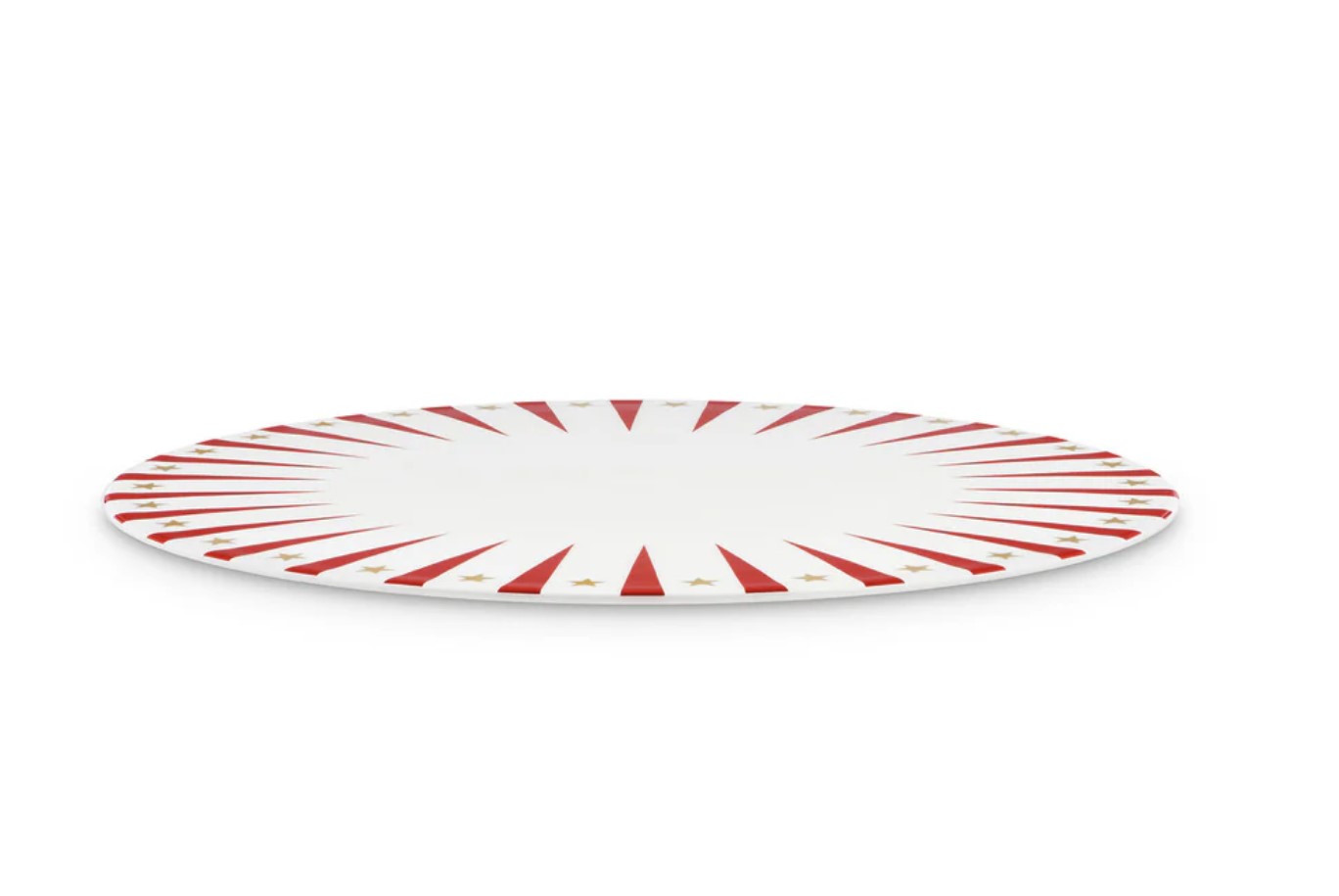 Alessi Delight Weihnachts-Panettone-Teller aus Porzellan rot