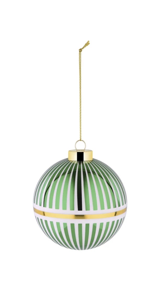 Alessi Delight Weihnachtsbaumkugel grün/gold