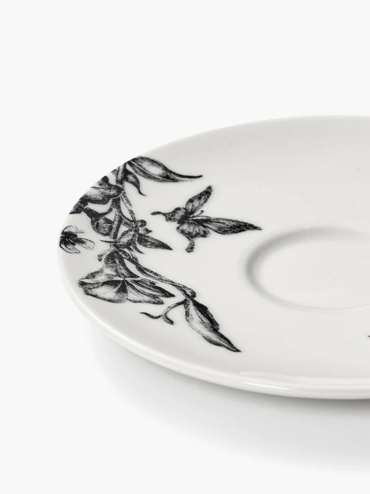 Serax Untertasse magische Blüte weiß schwarz 9.8cm