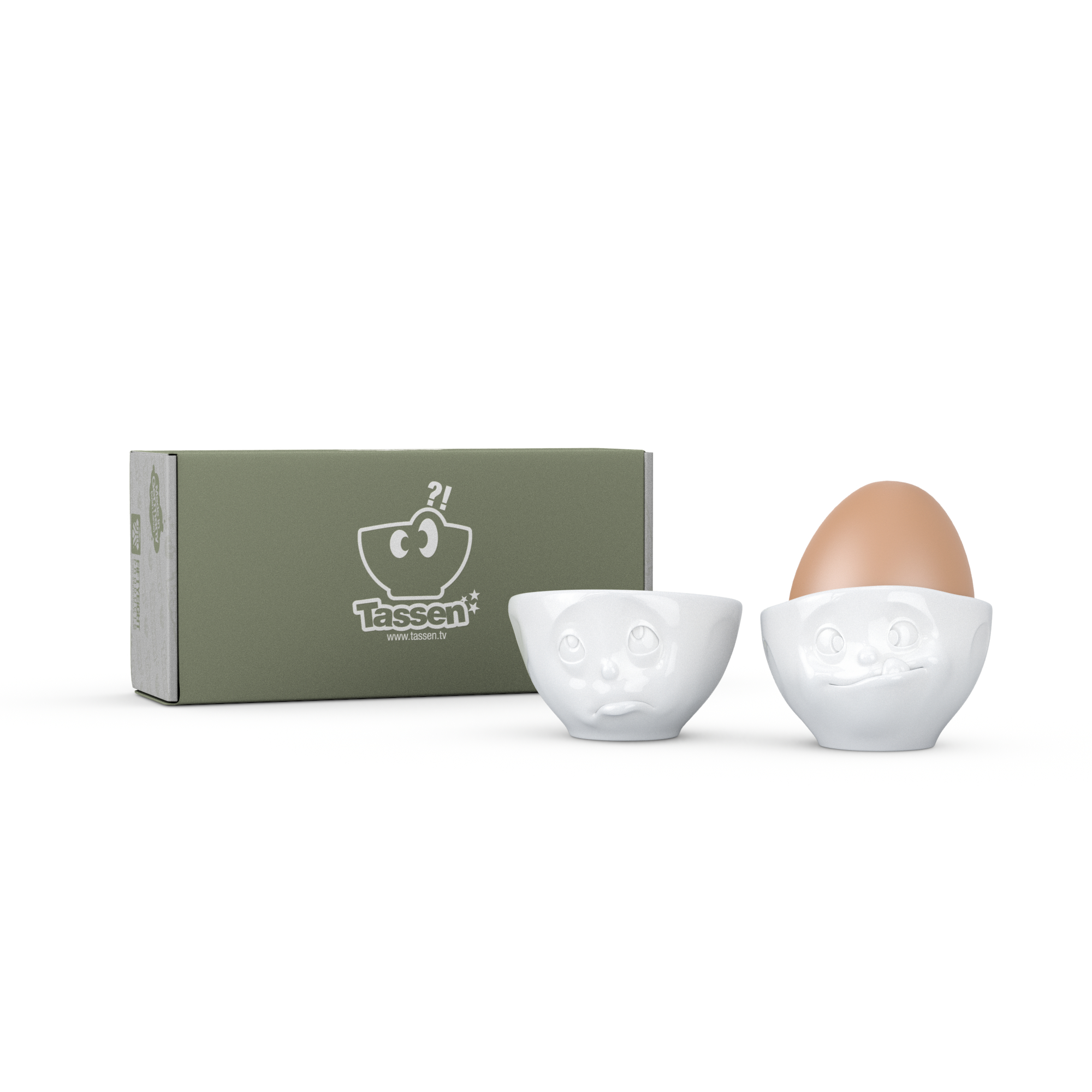 fiftyeight Eierbecherset Ochbitte/Lecker weiß