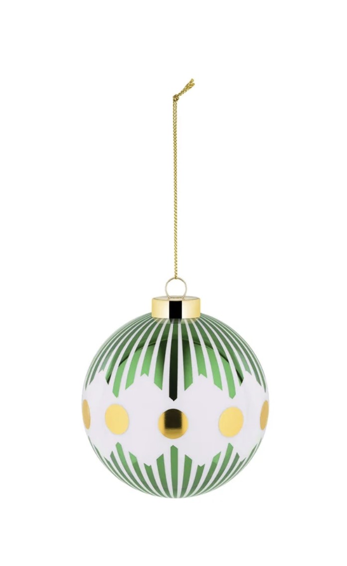 Alessi Delight Weihnachtsbaumkugel grün/gold