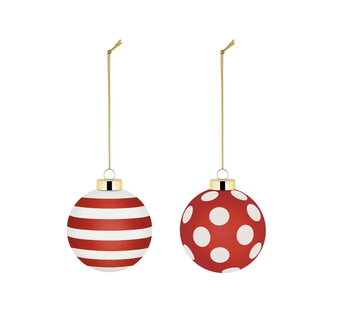 Alessi Delight Weihnachtsbaumkugel rot/gold 2er Set