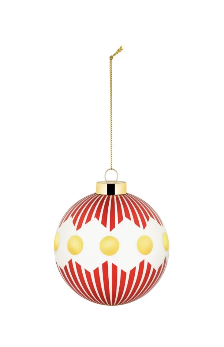 Alessi Delight Weihnachtsbaumkugel rot/gold