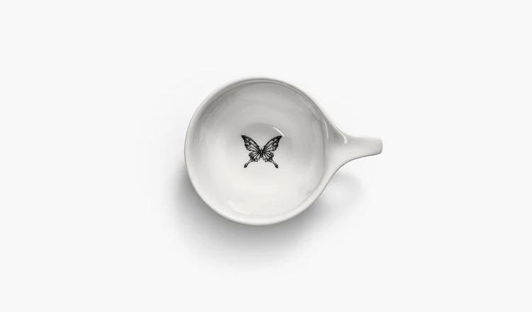 Serax Espressotasse Schmetterling weiß schwarz 6,5cm