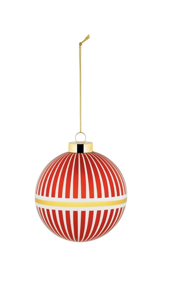 Alessi Delight Weihnachtsbaumkugel rot/gold