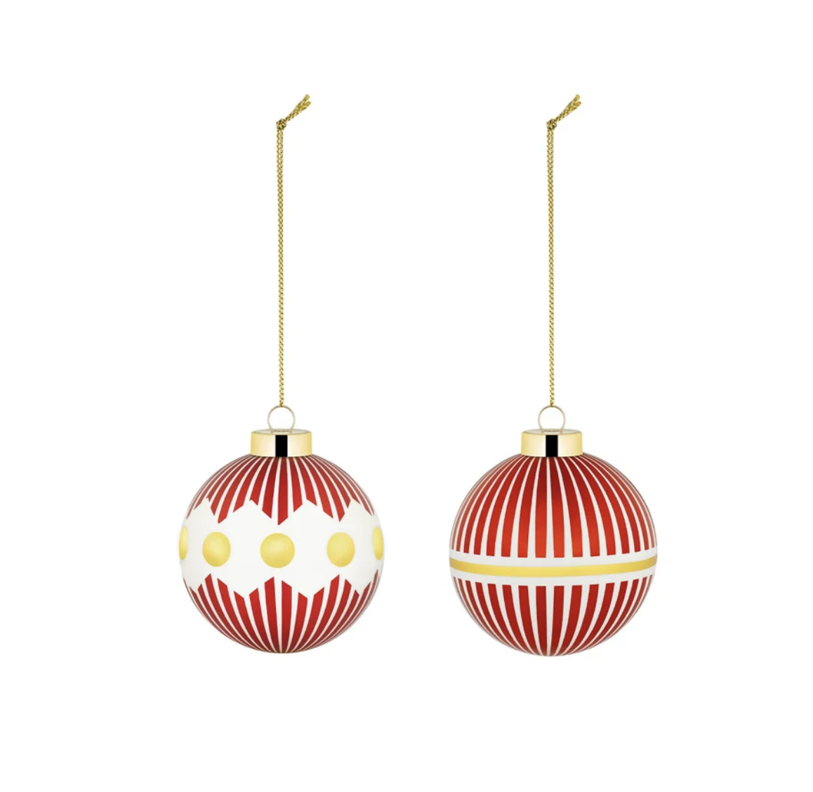 Alessi Delight Weihnachtsbaumkugel rot/gold 2er Set