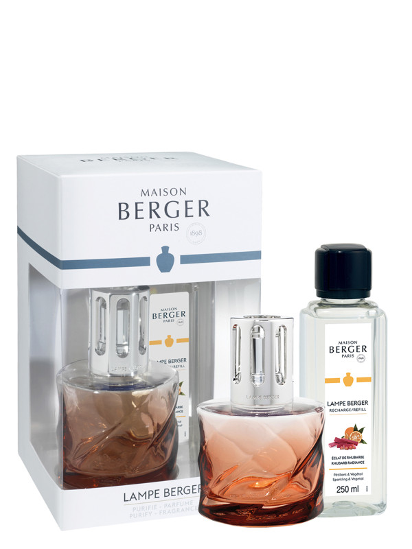 Maison Berger Paris Set Lampe Berger Spirale Bernsteinrosa & Duft Knackiger Rhabarber